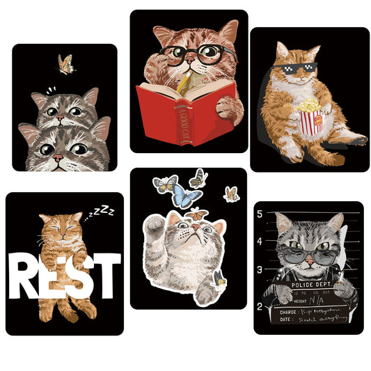 Eyeglasses Cleaning Cloth Microfiber Glasses Cleaning Cloth Glasses Cleaner Microfiber Peeps Eye Glasses Cleaning Cloth Cute Cat Wipes Kit(6 Pack)